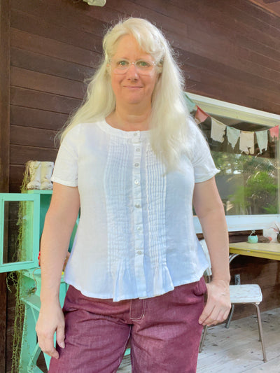Self-Drafted Tuck Blouse