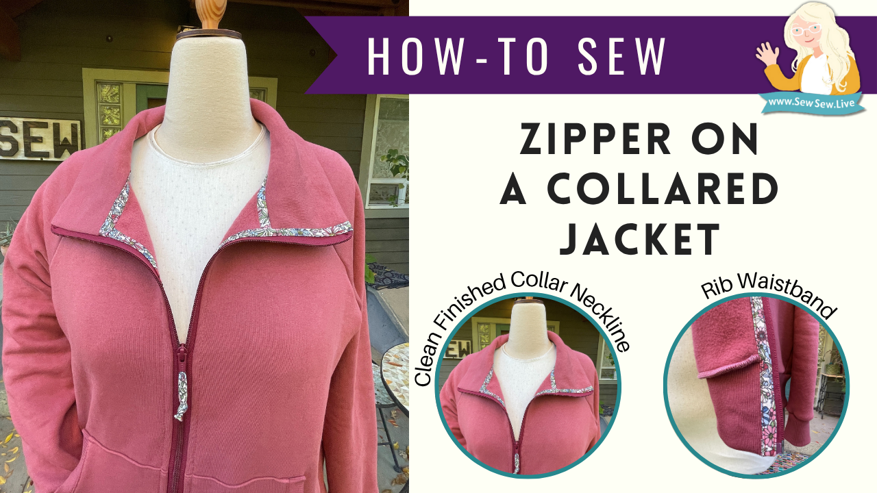 How to Sew a Zipper on a Fleece Jacket with a Collar