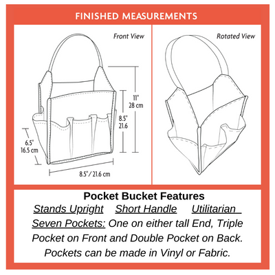 Chicken Boots Pocket Bucket PDF Sewing Pattern and Video