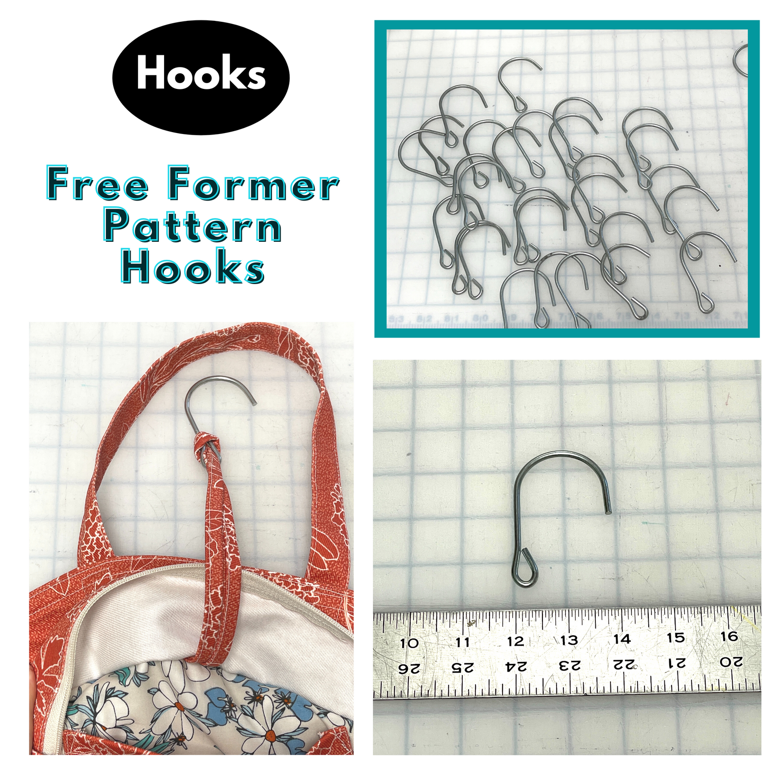 Hooks for Happy Trails Bag & Laundry Basket sewing patterns